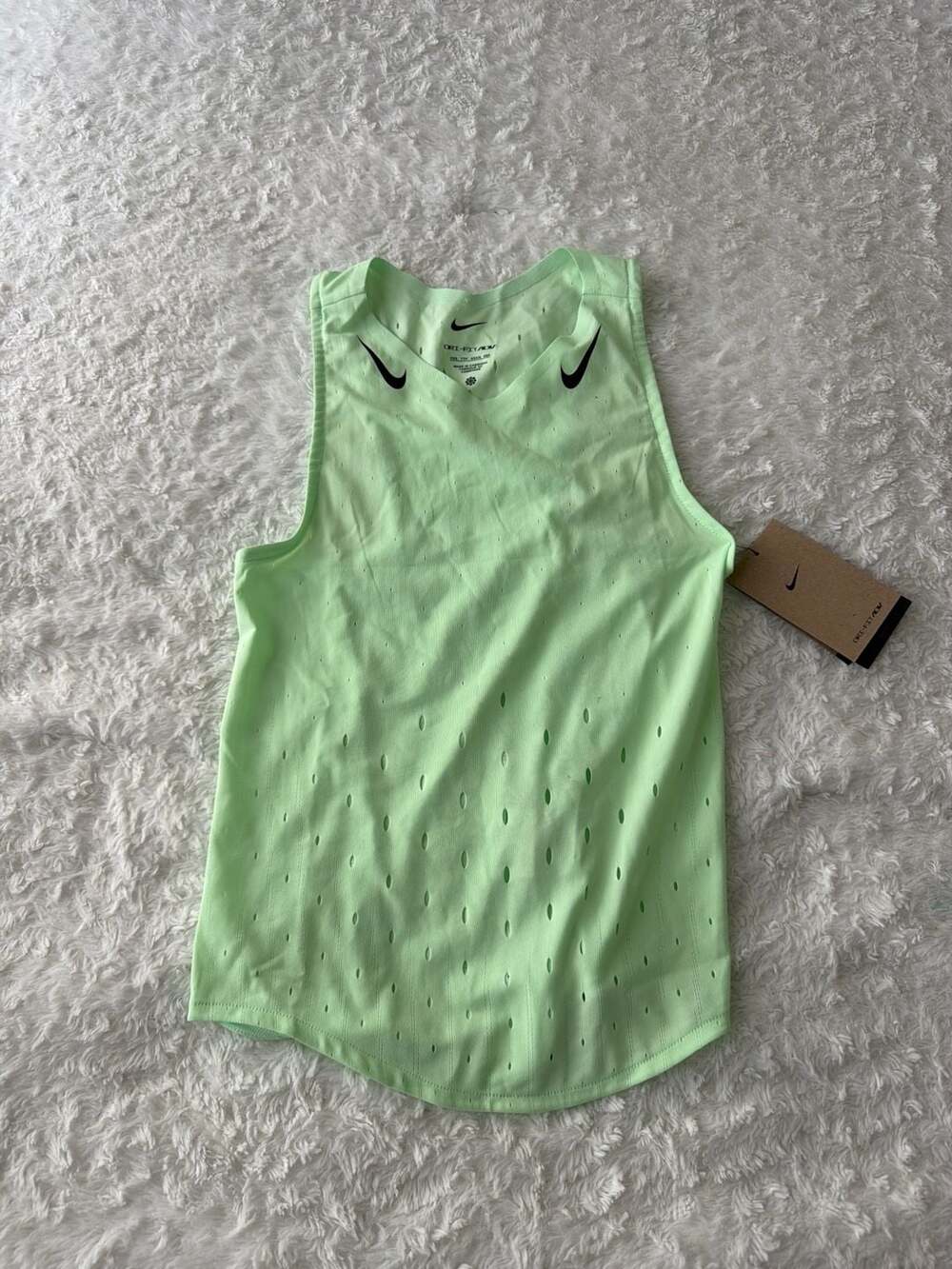 Nike Dri-FIT ADV AeroSwift Racing Singlet Tank Top Mint Green XXS